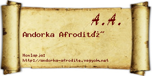 Andorka Afrodité névjegykártya